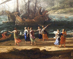 Detail of The Trojan Women Setting Fire to Their Fleet by Claude Lorrain in the Metropolitan Museum of Art, December 2007