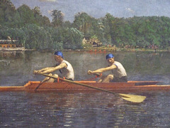 Detail of The Biglin Brothers Racing by Thomas Eakins in the National Gallery, September 2009