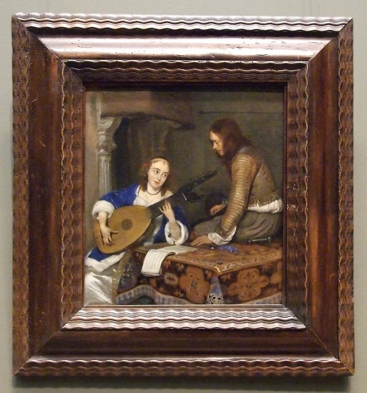 A Woman Playing the Theorbo-Lute and a Cavalier by Gerard ter Borch in the Metropolitan Museum of Art, December 2010