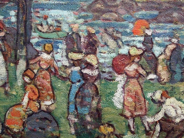 Detail of Salem Cove by Maurice Prendergast in the National Gallery, September 2009