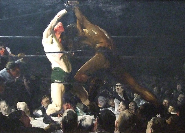 Detail of Both Members of this Club by Bellows in the National Gallery, September 2009