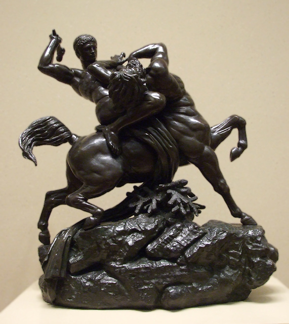 Theseus Fighting the Centaur Bianor by Bayre in the Metropolitan Museum of Art, August 2010