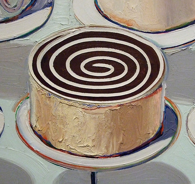 Detail of Cakes by Wayne Thiebaud in the National Gallery, September 2009