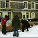 digging out a car