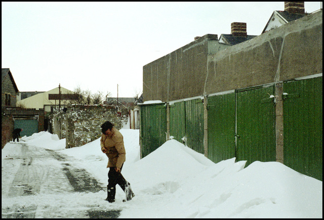 clearing the snow