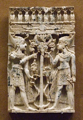Ivory Plaque with Pharaonic Figures Flanking a Sacred Tree in the Metropolitan Museum of Art, July 2010 Ivory Plaque with Pharaonic Figures Flanking a Sacred Tree in the Metropolitan Museum of Art, July 2010