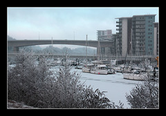 Iced up river