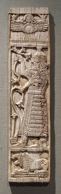 Ivory Chairback Panel with a Warrior Holding Lotuses in the Metropolitan Museum of Art, July 2010