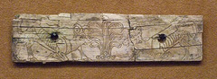 Assyrian Ivory Plaque with Kneeling Ibexes Flanking a Central Palmette in the Metropolitan Museum of Art, July 2010