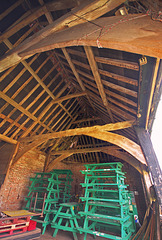 48. Park Farm, Henham, Suffolk. Building A. Interior.Room 1. general view looing south from opening 2