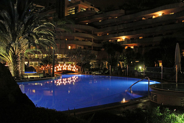 Hotel Pools at night