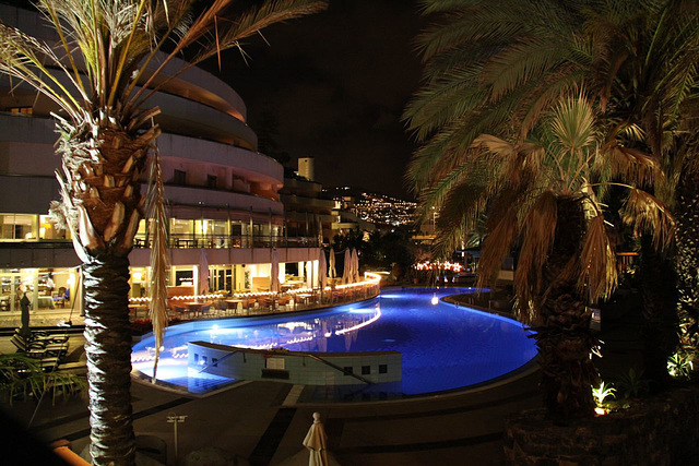 Hotel Pools at night