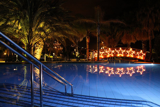 Hotel Pools at night