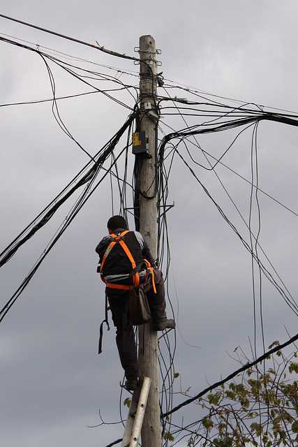 He's a lineman for the county