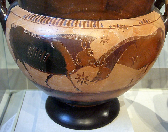 Detail of a Terracotta Volute Krater by Sophilos in the Metropolitan Museum of Art, Oct. 2007