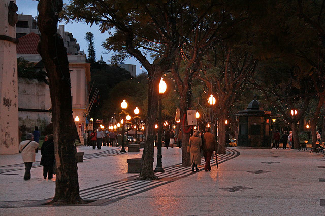 Funchal streets at dusk