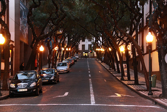 Funchal streets at dusk