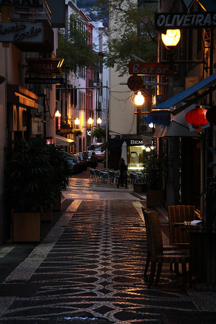 Funchal streets at dusk