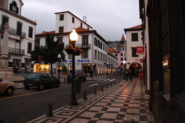 Funchal streets at dusk