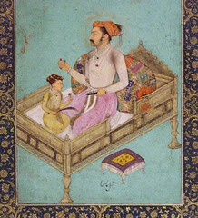 Detail of Shah Jahan and Prince Dara in the Metropolitan Museum of Art, February 2009
