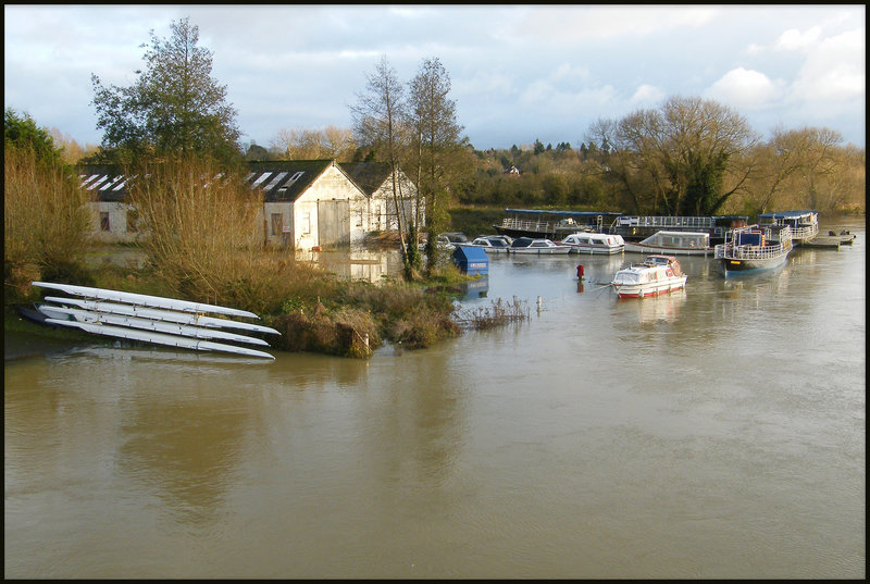 Salters boatyard in the flood