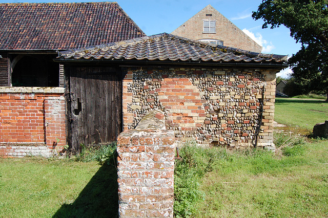 77. Park Farm, Henham, Suffolk. Building B west wall