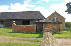 78. Park Farm, Henham, Suffolk. Building B. Western wall and courtyard wall