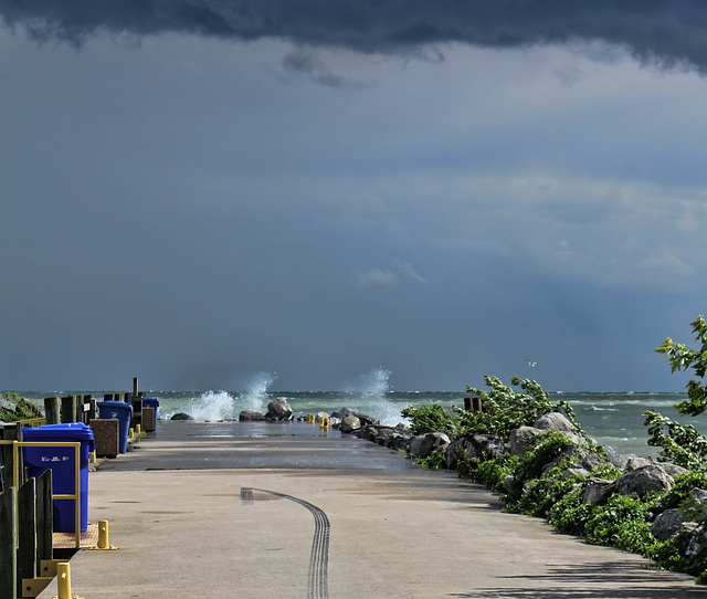 starting to pounding the pier