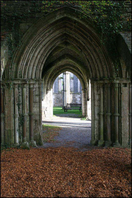 through the doorway