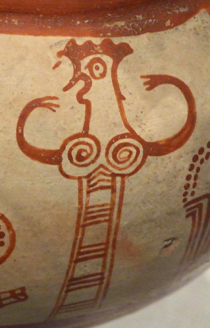 Detail of the Mycenaean Terracotta Chariot Krater in the Metropolitan Museum of Art, Oct. 2007