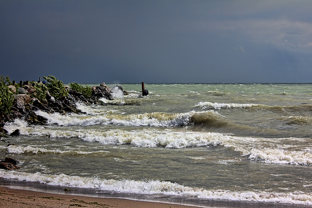 waves pounding