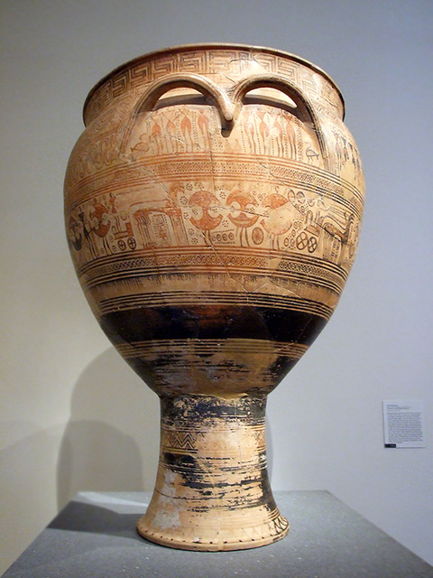 Greek Geometric Terracotta Krater Attributed to the Hirschfeld Workshop in the Metropolitan Museum of Art, July 2007