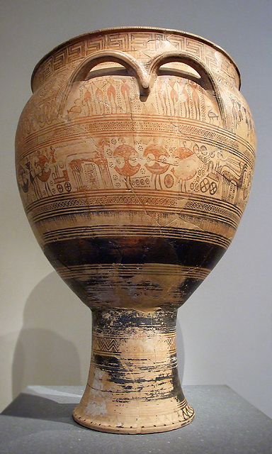 Greek Geometric Terracotta Krater Attributed to the Hirschfeld Workshop in the Metropolitan Museum of Art, July 2007