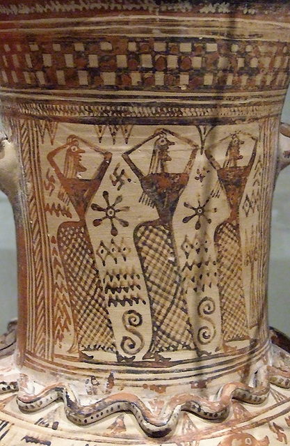Detail of Mourners on the Neck of an Unattributed Terracotta Neck-Amphora in the Metropolitan Museum of Art, Oct. 2007