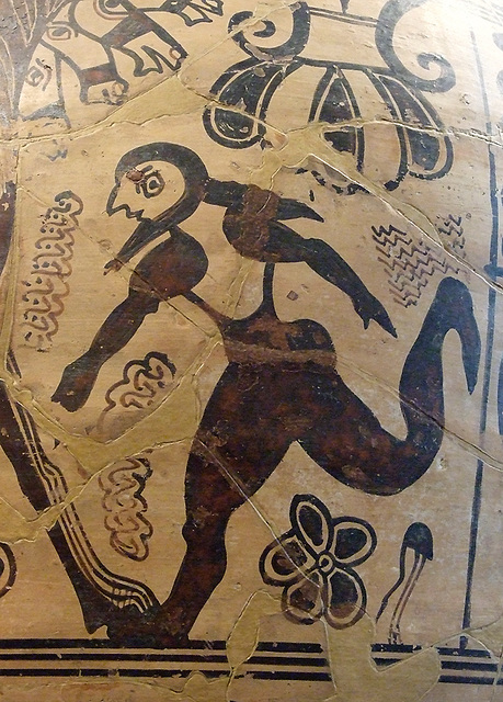 Detail of the Running Man on the Terracotta Neck Amphora by the Nettos Painter in the Metropolitan Museum of Art, Oct. 2007