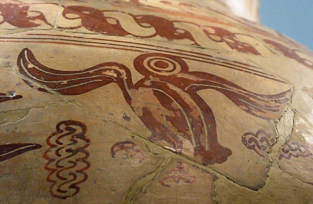 Detail of Athena's Owl on the Terracotta Neck Amphora by the Nettos Painter in the Metropolitan Museum of Art, Oct. 2007