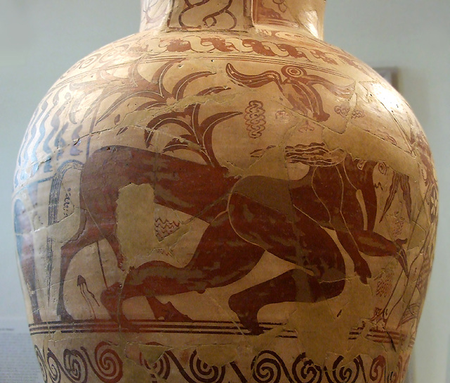 Detail of the Centuar Nessos on the Terracotta Neck Amphora by the Nettos Painter in the Metropolitan Museum of Art, Oct. 2007