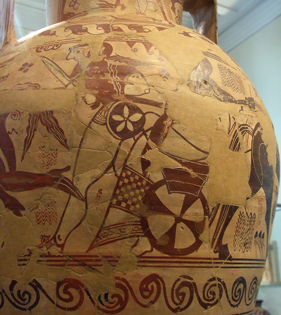 Detail of Herakles on the Terracotta Neck Amphora by the Nettos Painter in the Metropolitan Museum of Art, Oct. 2007