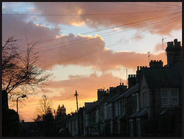 sunset in Magdalen Road