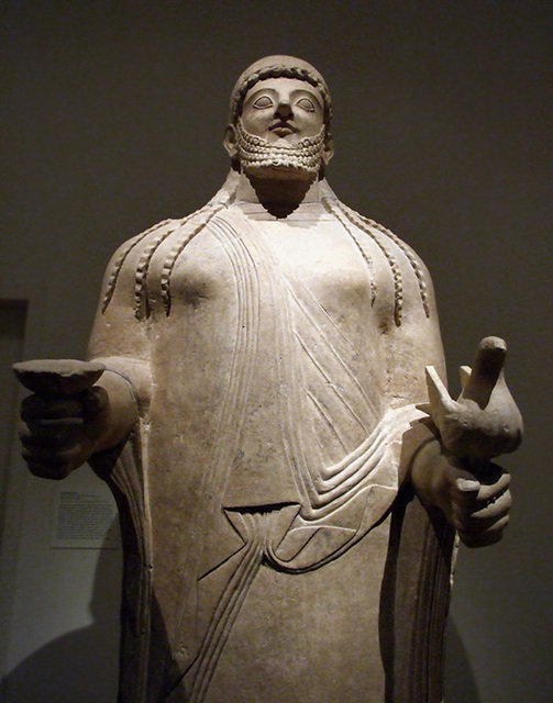 Detail of the Limestone Priest in the Metropolitan Museum of Art, August 2007