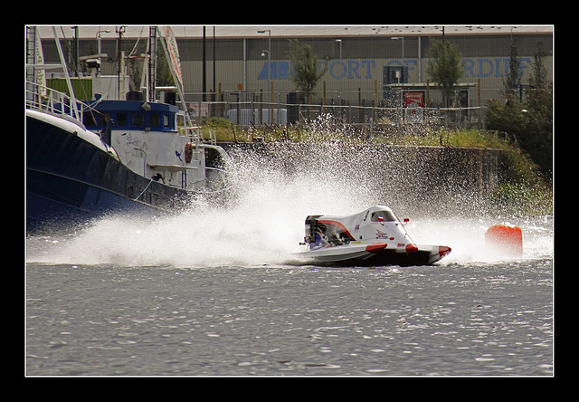 Powerboat racing on Cardiff Bay