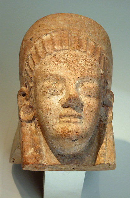 Etruscan Terracotta Antefix with a Head of a Woman in the Metropolitan Museum of Art, Sept. 2007