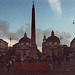 Piazza Del Popolo in Rome at Dusk, Nov. 2003