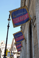 Flags on the Little Big Town Toy Store in Rome, June 2012