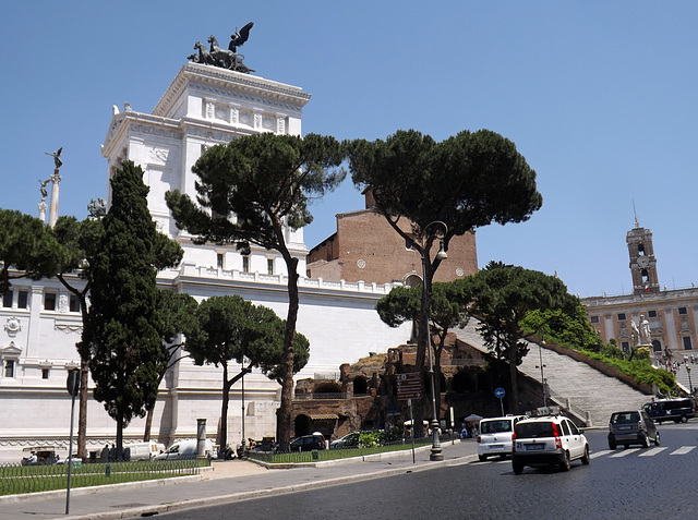 The Vittorio Emmanuele Monument and the Insula of the Ara Coeli in Rome, June 2012