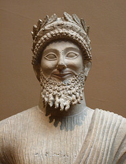 Detail of a Cypriot Statue of a Man in the Metropolitan Museum of Art, July 2010