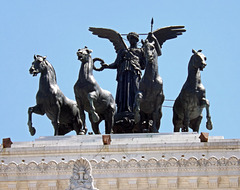 The Quadriga on top of the Vittorio Emanuele II Monument in Rome, June 2012