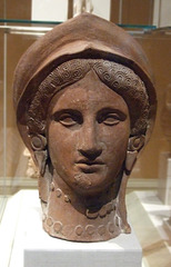 Cypriot Terracotta Head of a Woman Wearing a Stephane in the Metropolitan Museum of Art, July 2010