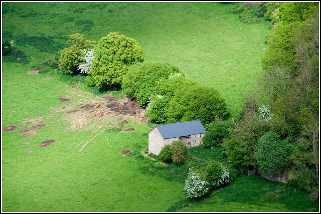 The barn below