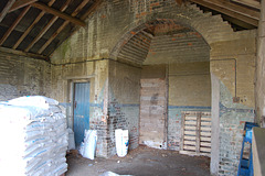 95. Park Farm, Henham, Suffolk. Building C southern wall section within Building D showing doorway